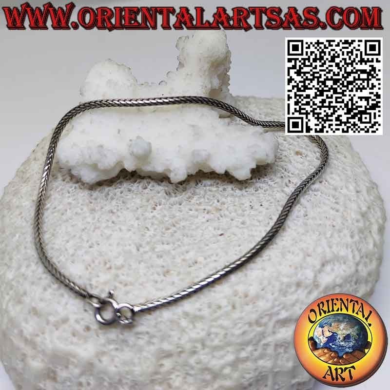 Pulsera serpiente de Indonesia cuadrada de 2 mm en plata maciza 925‰