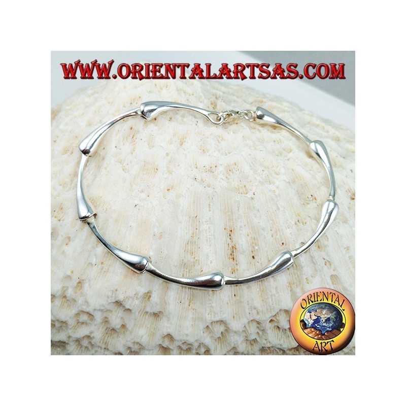 Bracciale in argento semirigido a snodo