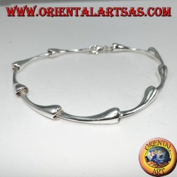 Semi-rigid silver bracelet with joint