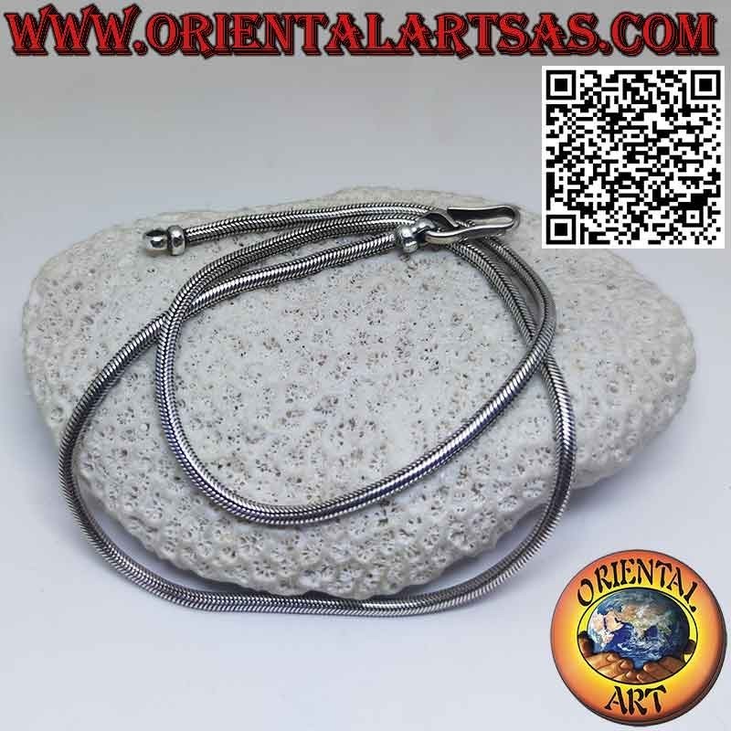 Snake necklace in 700‰ silver, 48 cm long, 3 mm thick