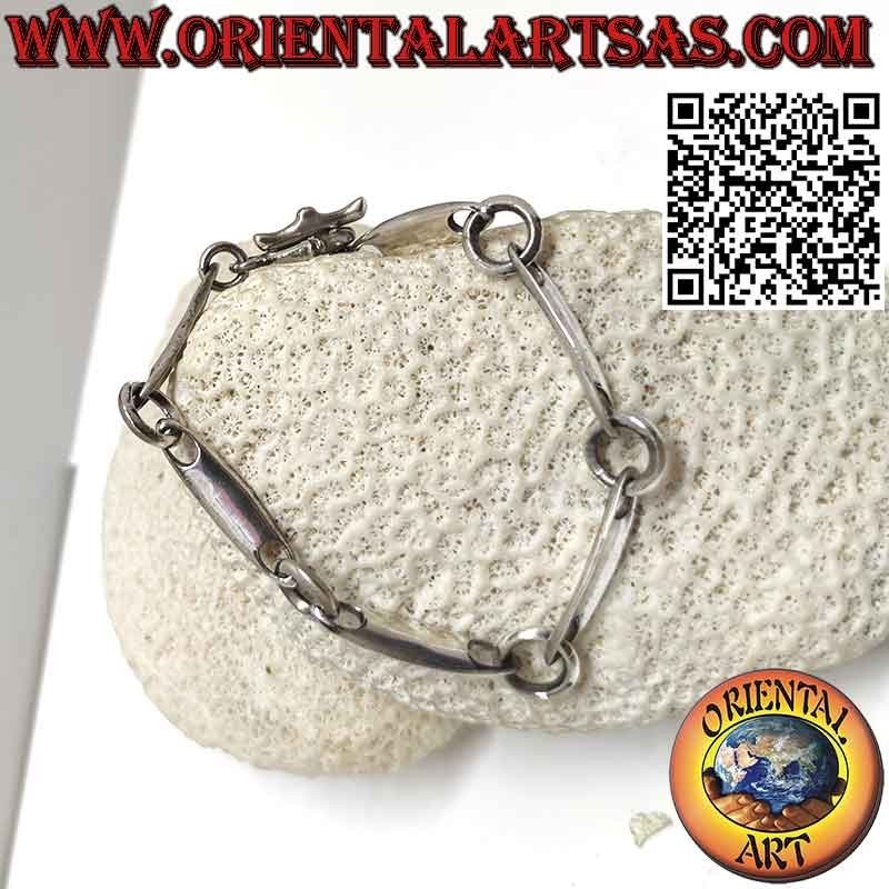 925 silver bracelet with 6 pieces surf shape with large rings
