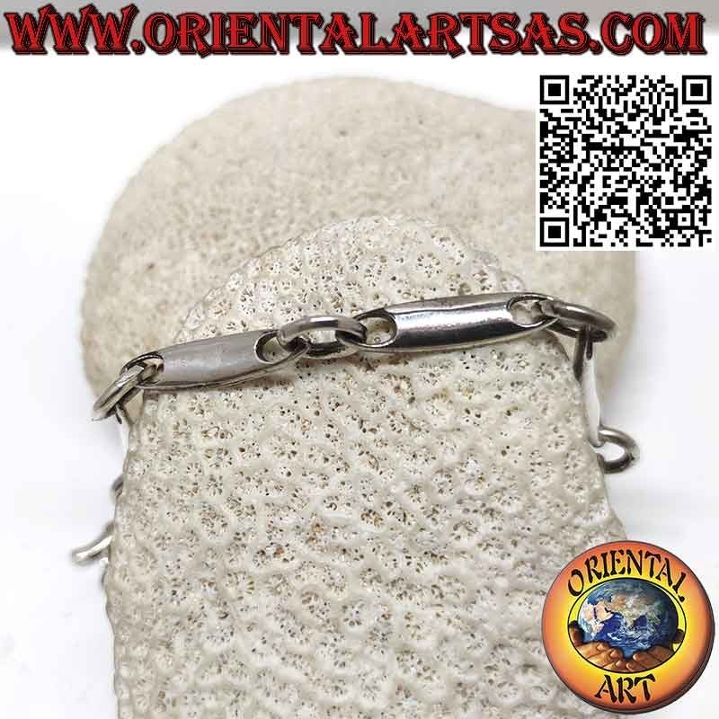 925 silver bracelet with 6 pieces surf shape with large rings