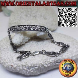 Pulsera semirrígida de plata 925 ‰ con adornos de filigrana