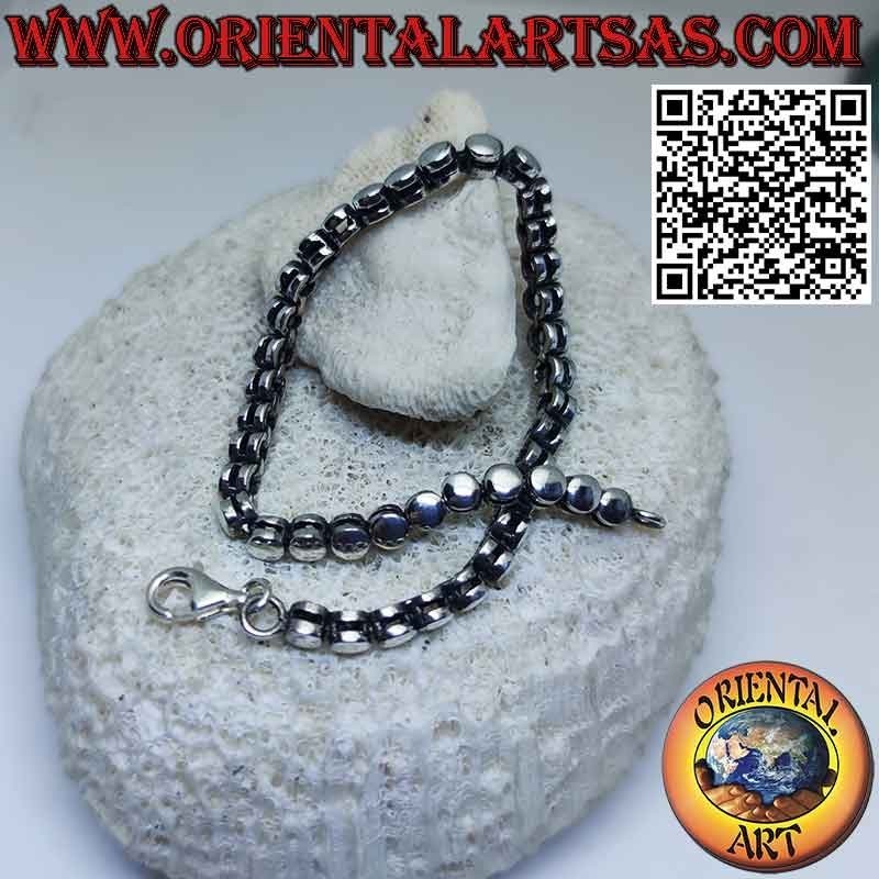 Bracelet lumineux en argent 925‰ composé d'une rangée de cylindres