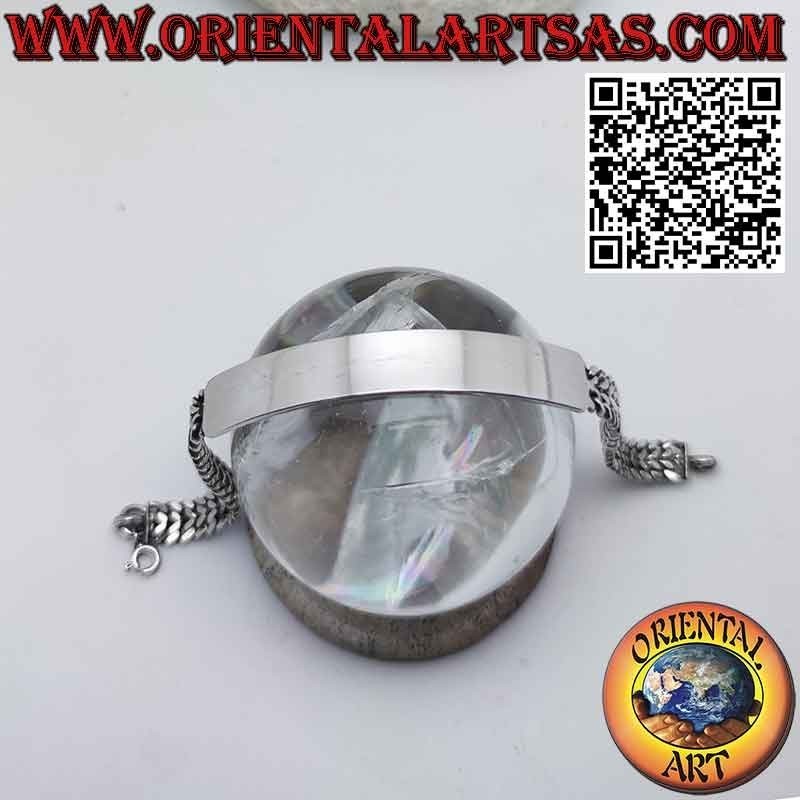 Pulsera malla de plata 925 con placa rígida personalizable