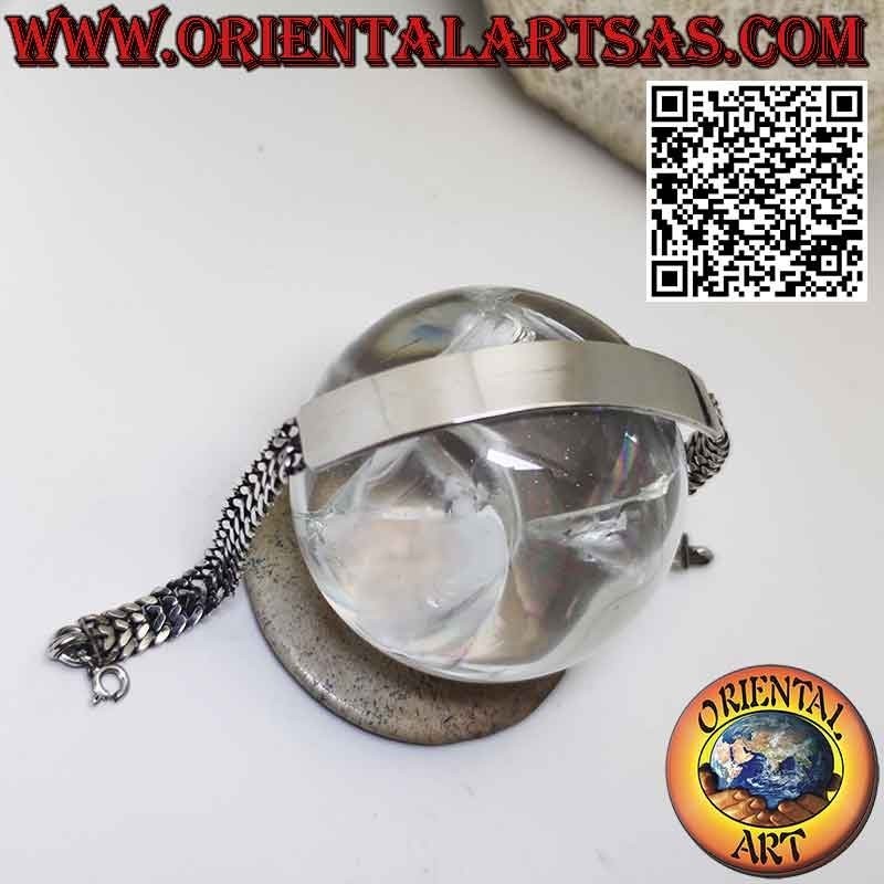 925 silver mesh bracelet with rigid plate customizable