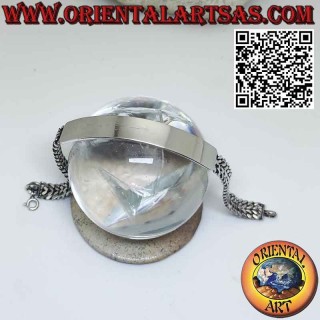 Bracelet maille argent 925 avec plaque rigide personnalisable