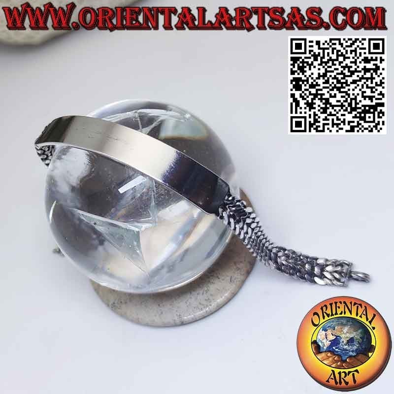925 silver mesh bracelet with rigid plate customizable