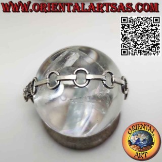 Bracciale in argento 925 con ovali di traverso uniti da una barretta