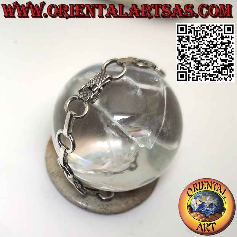 Pulsera de plata 925 con óvalos cruzados unidos por una barra