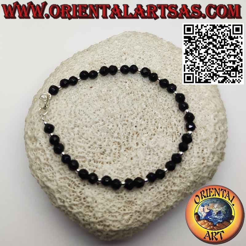 Onyx Armband facettiert & 925 Silberkugeln