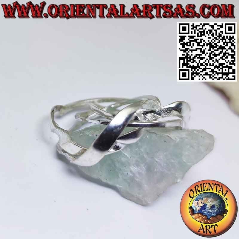 Anillo de fe turca de cuatro hilos en plata maciza 925