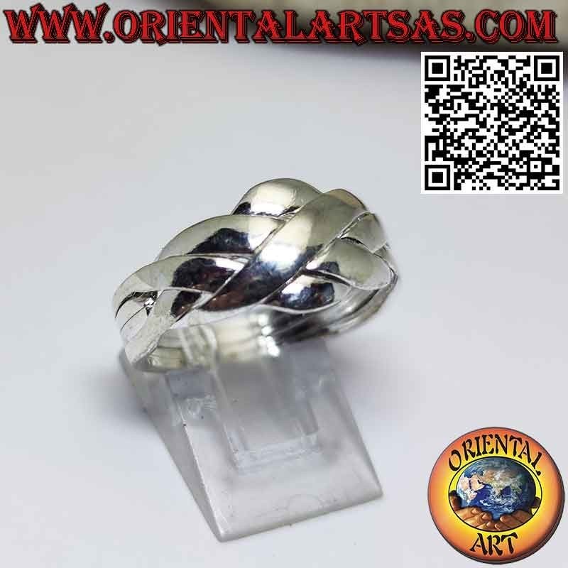 Bague de la foi turque puzzle argent à quatre anneaux