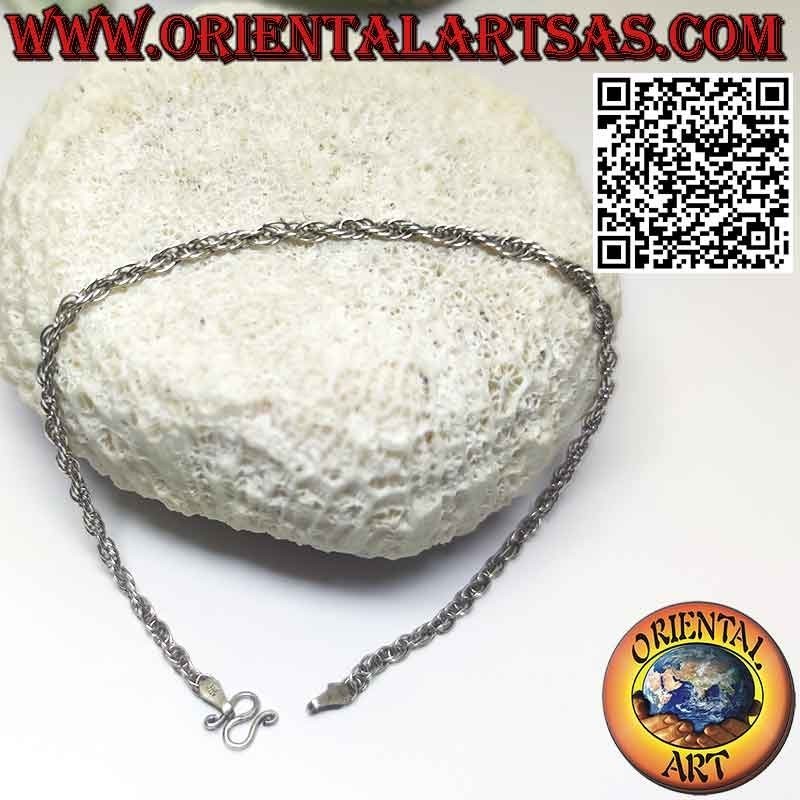 Cavigliera maglia Torchon in argento 925‰ anallergico senza nichel