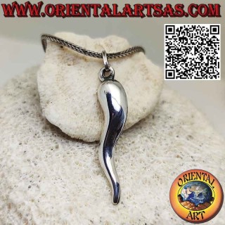Silver pendant with lucky horn against the evil eye