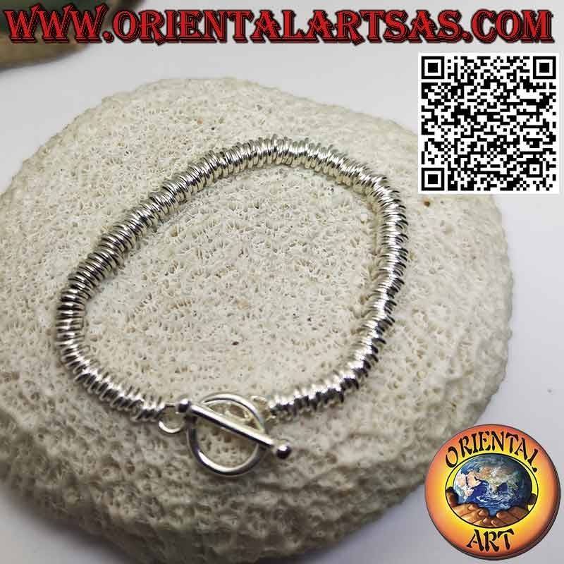 Pulsera de plata con anillas, modelo Dodo para mujer, 16 cm