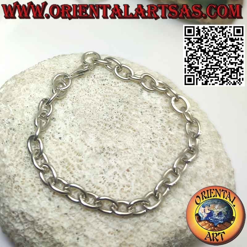 Bracciale Argento Anelli Ovali, Moschettone | Oriental Art