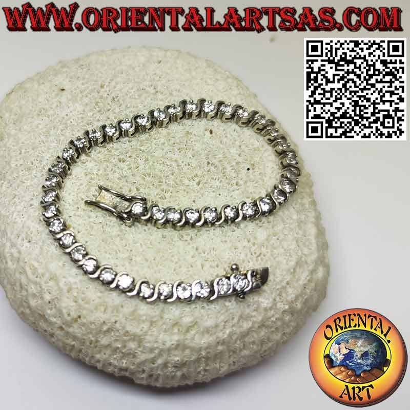 Bracelet tennis en argent 925‰ avec zircons sertis individuellement