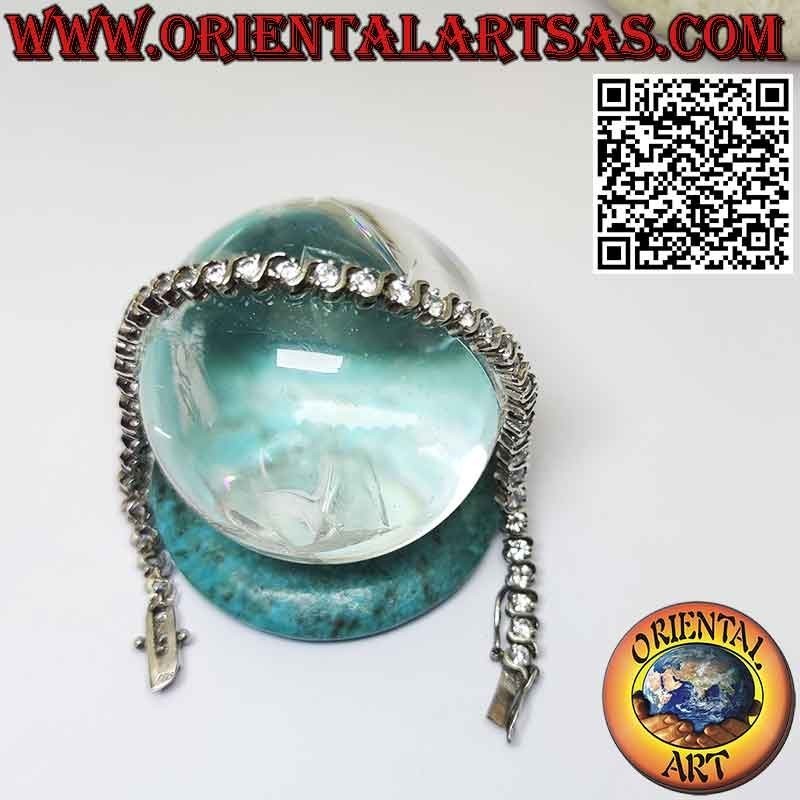 Tennisarmband aus 925‰ Silber mit einzeln gefassten Zirkonen