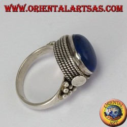 Silver ring with lace Lapislazzuli natural oval
