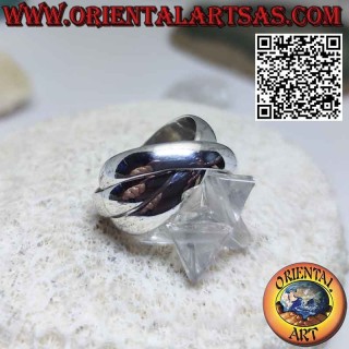 Anillo de tres aros de plata 925 de 5 mm. * 2 mm. (modelo cartier)