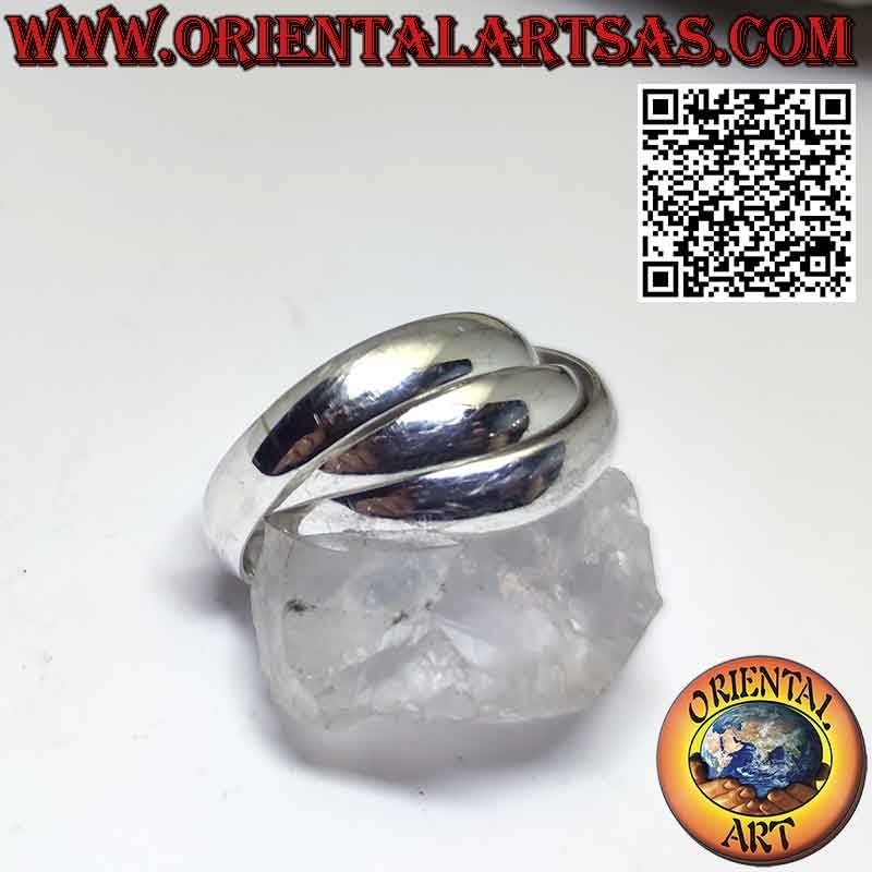 Silberring mit drei Kreisen von 5 mm. * 2mm. (Cartier-Modell)