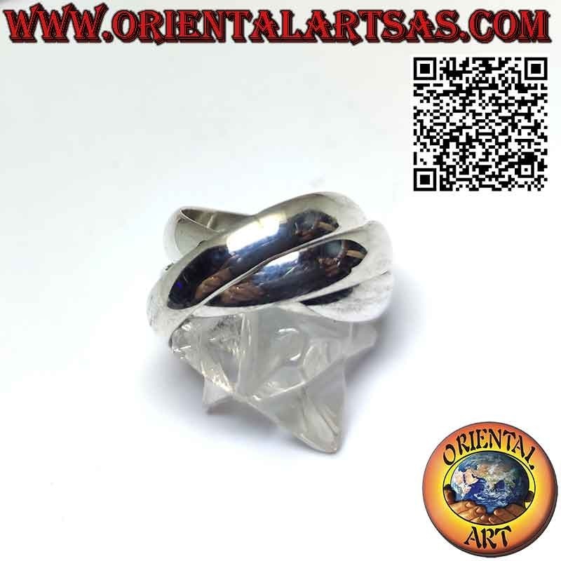 925er Silberring mit drei Ringen, 5 mm. * 2mm. (Cartier-Modell)