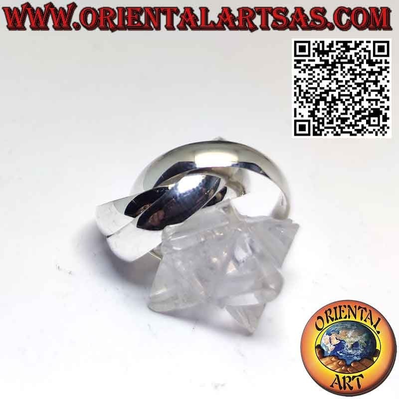 Anillo de tres aros de plata 925 de 5 mm. * 2 mm. (modelo cartier)