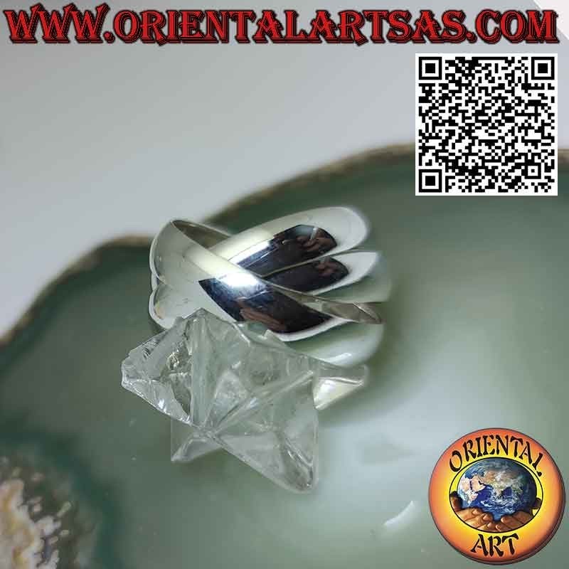 Anillo de plata 925 con 3 círculos de 5 mm. * 1,5 mm. (modelo Cartier)