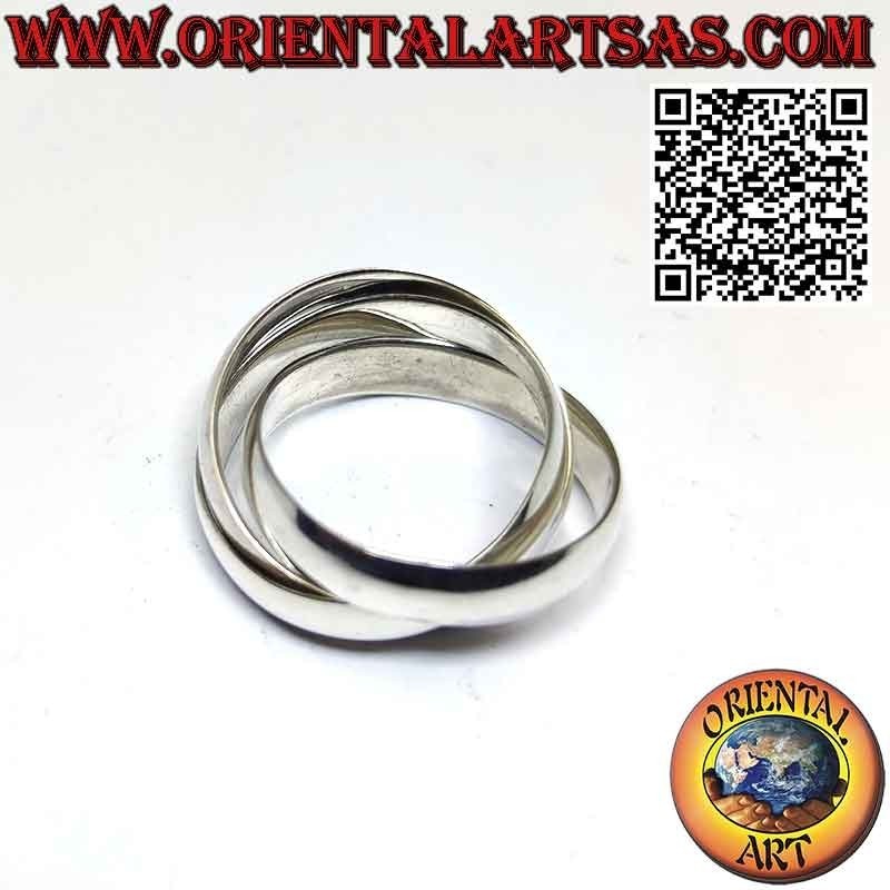 Anillo de plata 925 con 3 círculos de 5 mm. * 1,5 mm. (modelo Cartier)