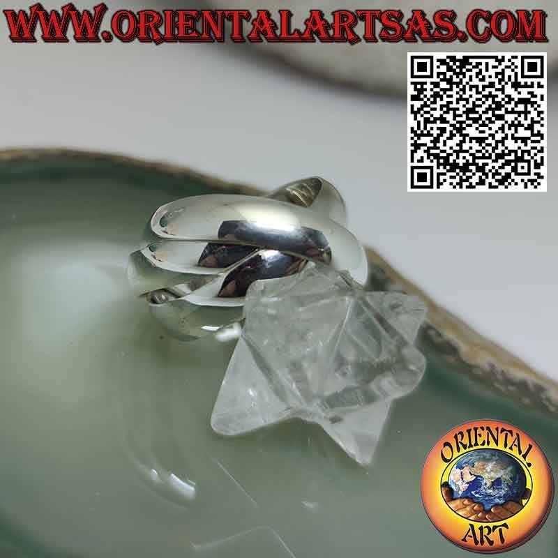 Anillo de plata 925 con 3 círculos de 5 mm. * 1,5 mm. (modelo Cartier)