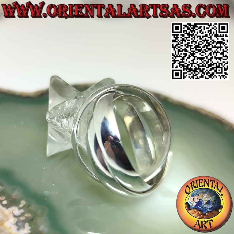 Anillo de plata 925 con 3 círculos de 5 mm. * 1,5 mm. (modelo Cartier)