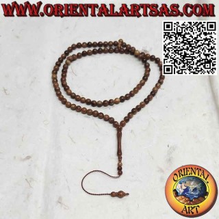 Tasbih musulmán, 99 cuentas de 8 mm. en semillas de Kuka Koka (Piassava)