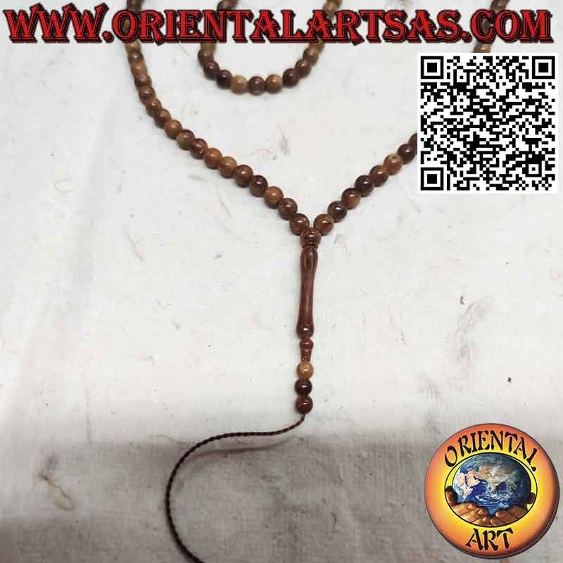 Tasbih musulmán, 99 cuentas de 8 mm. en semillas de Kuka Koka (Piassava)