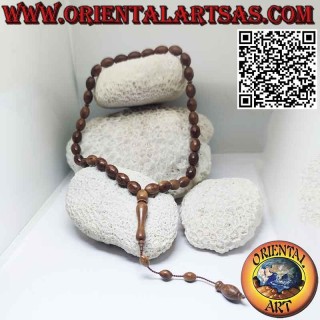 Islamischer Tasbih, mit 33 Perlen von 10*15 mm. in Samen von Kuka Koka (Piassava)
