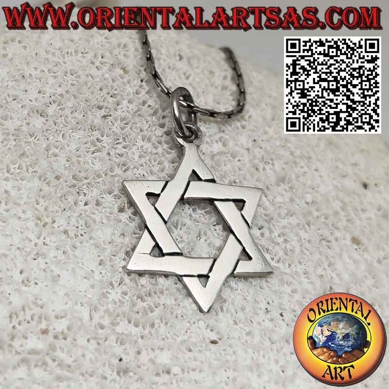 Colgante de plata, estrella de David o mejor el escudo de David, estrella judía