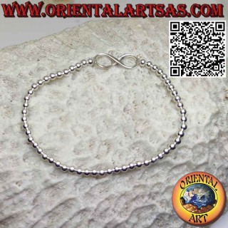 Bracciale in argento 925 ‰ con simbolo dell'infinito con sfere da 3 mm.