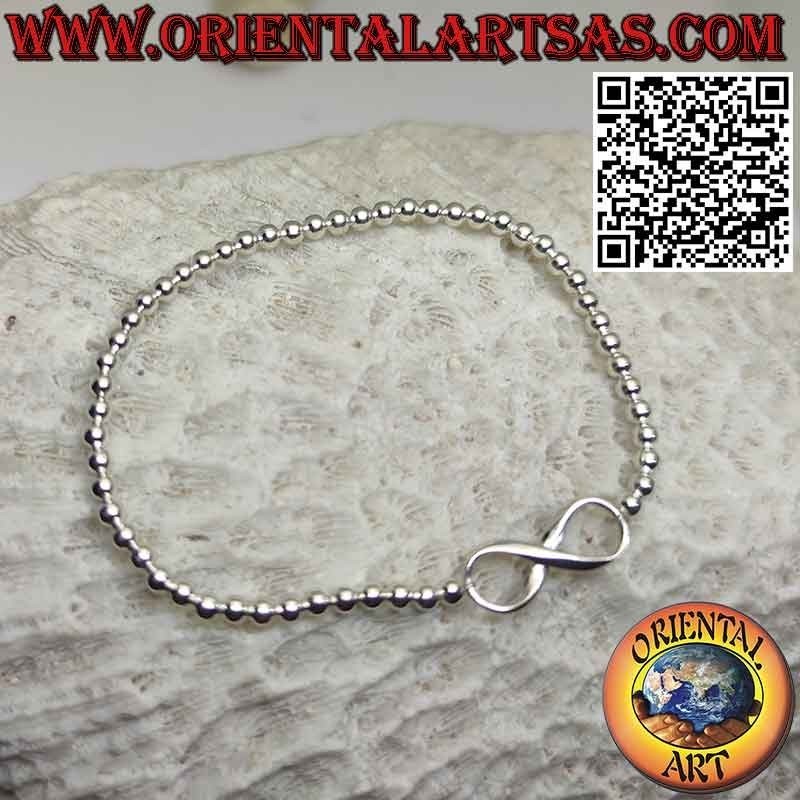 Bracciale in argento 925 ‰ con simbolo dell'infinito con sfere da 3 mm.