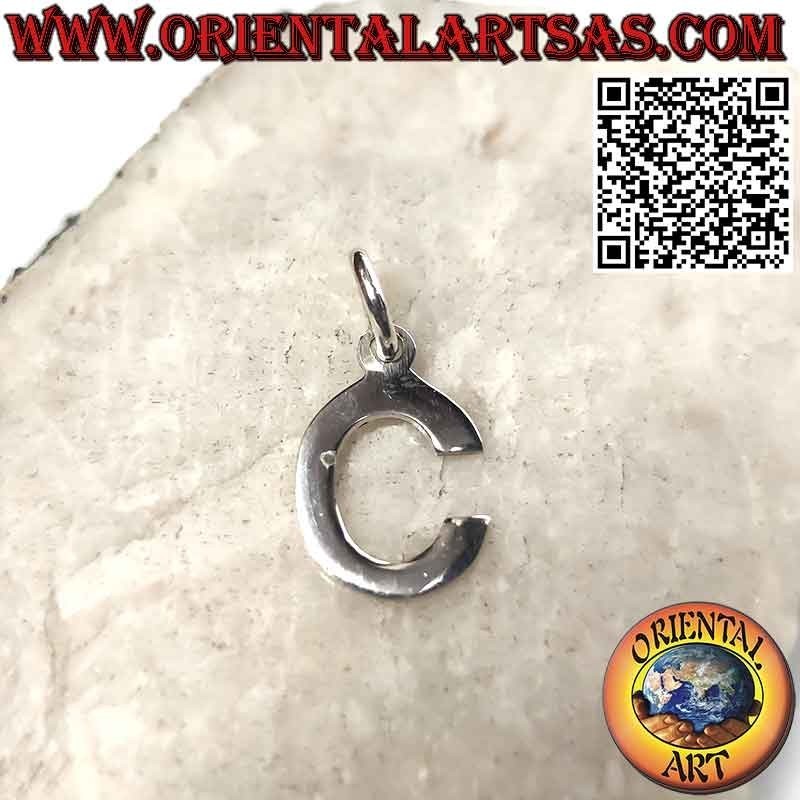 Ciondolo in argento, lettera / iniziale in stampatello maiuscolo (mm. 12x1)