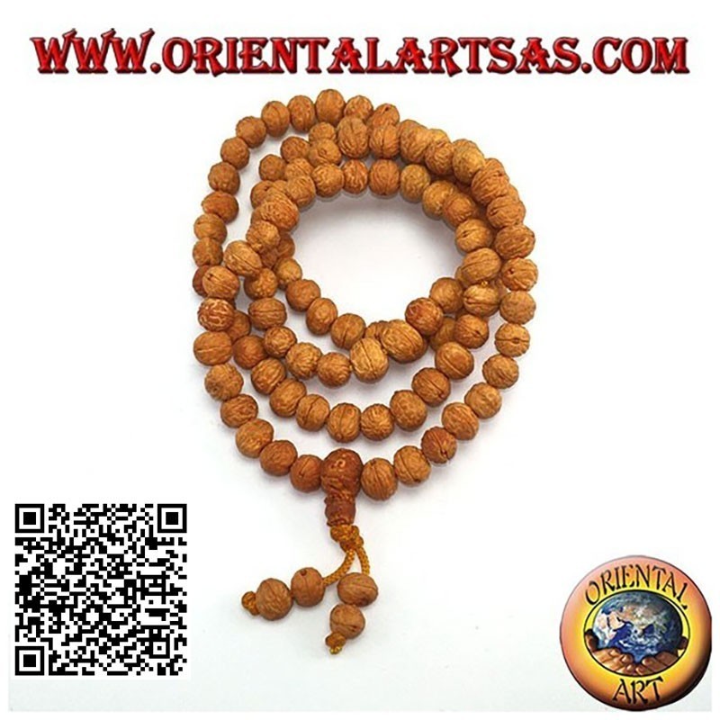 Chapelet Mala Mālā (Japamālā) de 108 perles semi bodhi de 9 mm.