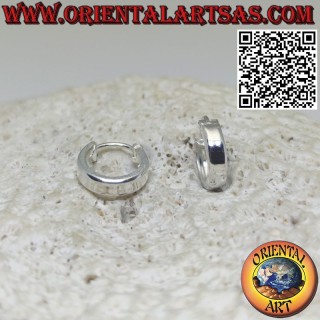 Silver earrings, 3mm thick flat smooth circle, 10mm Ø