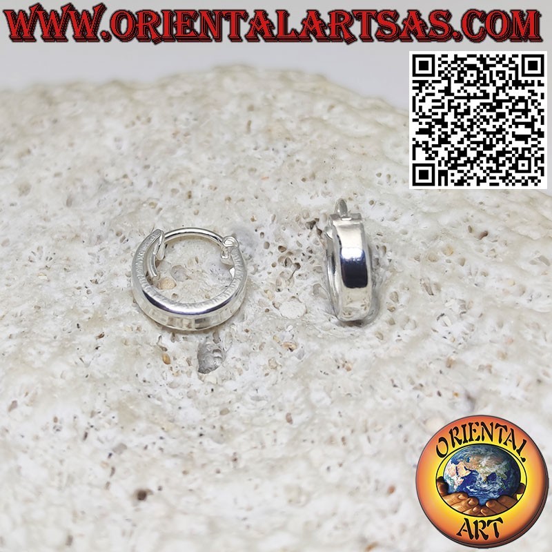 Orecchini in argento, cerchio liscio piatto da 3 mm di spessore, 10mm Ø