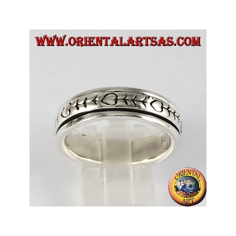 Silber Ehering Ring Anti-Stress-Schwenker Fischgräte