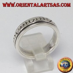 Silver glitter ring Balanced anti-stress swivel
