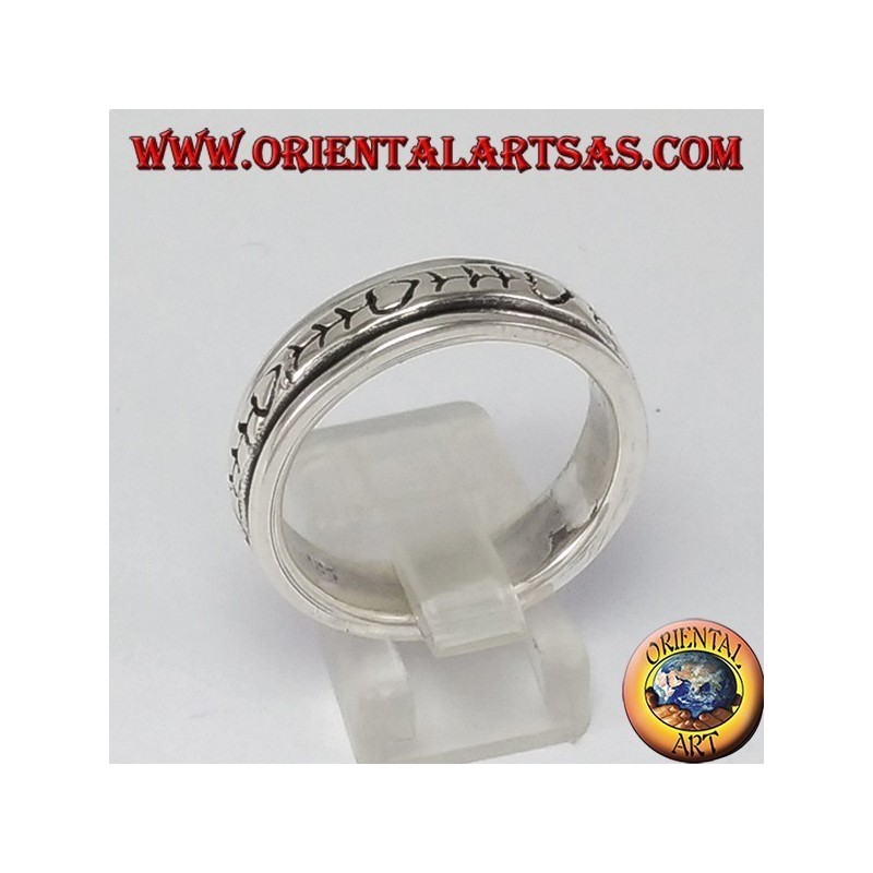 anillo, anillo de bodas de plata antiestrés espina de pescado giratorio