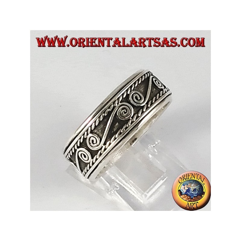 Ring Rekord in Anti-Stress-Schwenk Silber mit S Spiralen