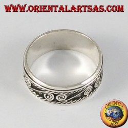 Registro de anillo en plata giratoria antiestrés con espirales S