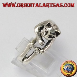 cat Bague en argent
