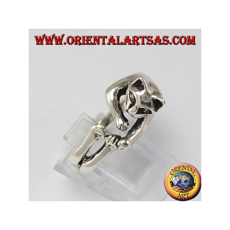 Anello d'argento  il gatto 