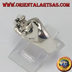 gato anillo de plata